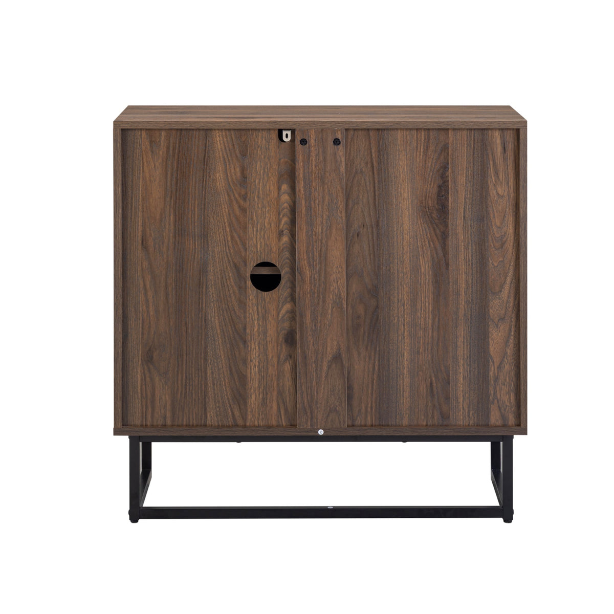 Wood 2-Door Storage Cabinet Walnut