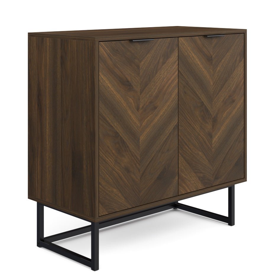 Wood 2-Door Storage Cabinet Walnut