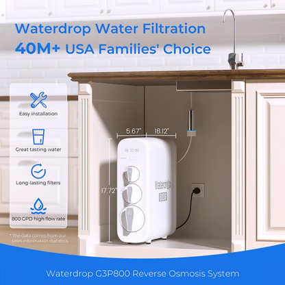 Waterdrop 800 GPD Tankless RO System with UV Sterilizing Light WD-G3P800-W