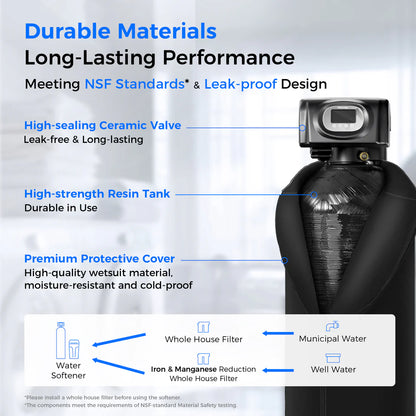Waterdrop WHR01 Water Softener System, 48000 Grains WHR01B